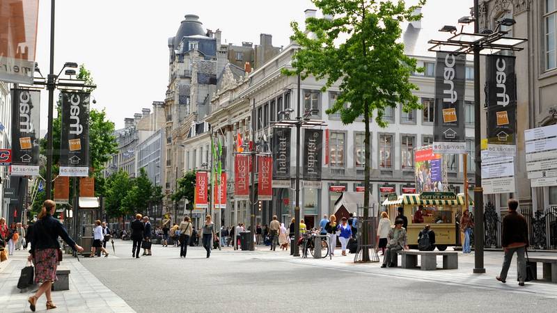 the Meir shopping street in Antwerp